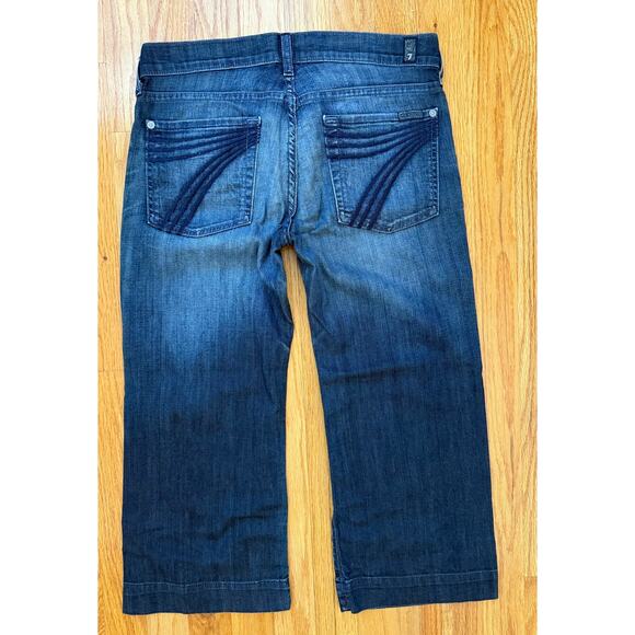 7 FOR ALL MANKIND crop dojo jeans size 27 dark wash cotton - Picture 7 of 10